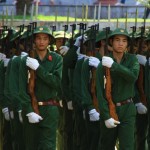 Entrainement de jeunes recrues militaires